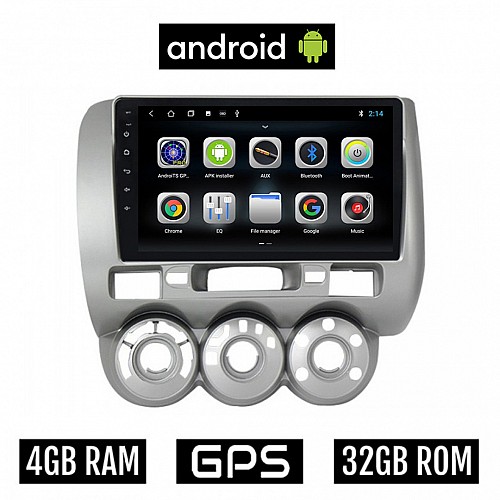 CAMERA + HONDA JAZZ 2002-2008 Android οθόνη αυτοκίνητου 4GB με GPS WI-FI (ηχοσύστημα αφής 9" ιντσών OEM Youtube Playstore MP3 USB Radio Bluetooth Mirrorlink εργοστασιακή, 4x60W, AUX) 5412