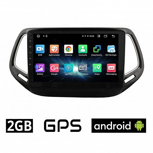 CAMERA + JEEP COMPASS (μετά το 2017) Android οθόνη αυτοκίνητου 2GB με GPS WI-FI (ηχοσύστημα αφής 10" ιντσών OEM Youtube Playstore MP3 USB Radio Bluetooth Mirrorlink εργοστασιακή, 4x60W, AUX)