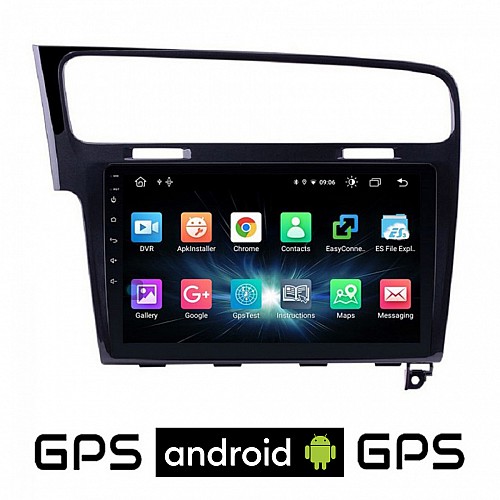 CAMERA + VOLKSWAGEN GOLF 7 (μετά το 2013) VW Android οθόνη αυτοκίνητου με GPS WI-FI (ηχοσύστημα αφής 10" ιντσών OEM Youtube Playstore MP3 USB Radio Bluetooth Mirrorlink εργοστασιακή, 4x60W, AUX, μαύρο)