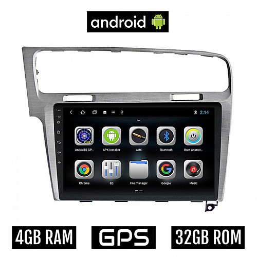 CAMERA + VOLKSWAGEN GOLF 7 (μετά το 2013) VW Android οθόνη αυτοκίνητου 4GB με GPS WI-FI (ηχοσύστημα αφής 10" ιντσών OEM Youtube Playstore MP3 USB Radio Bluetooth Mirrorlink εργοστασιακή, 4 x 60W, AUX, ασημί)  5679