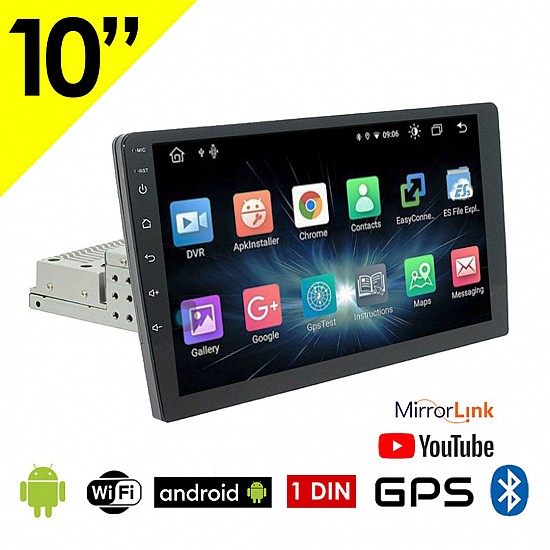 1-DIN Android 2GB οθόνη αυτοκινήτου 10" ιντσών με GPS (Playstore WI-FI Youtube USB MP3 MP5 Bluetooth Mirrorlink Universal 4x60W) M102