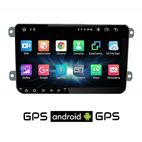 VW SKODA SEAT Android 2GB οθόνη αυτοκίνητου 9" GPS WI-FI (Playstore Youtube MP3 USB Radio ΟΕΜ Bluetooth ηχοσύστημα OEM Mirrorlink) V6958