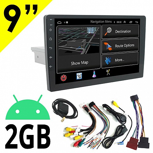 1-DIN Android (2GB RAM) οθόνη αυτοκινήτου 9" ιντσών με GPS (Playstore ηχοσύστημα WI-FI Youtube USB 1DIN MP3 MP5 Bluetooth Mirrorlink Universal 4x60W) G92