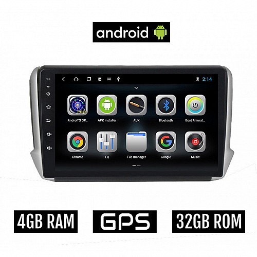 CAMERA + PEUGEOT 208 - 2008 (2012-2019) Android οθόνη αυτοκίνητου 4GB με GPS WI-FI (ηχοσύστημα αφής 10" ιντσών OEM Youtube Playstore MP3 USB Radio Bluetooth Mirrorlink εργοστασιακή, 4x60W, AUX) 5584