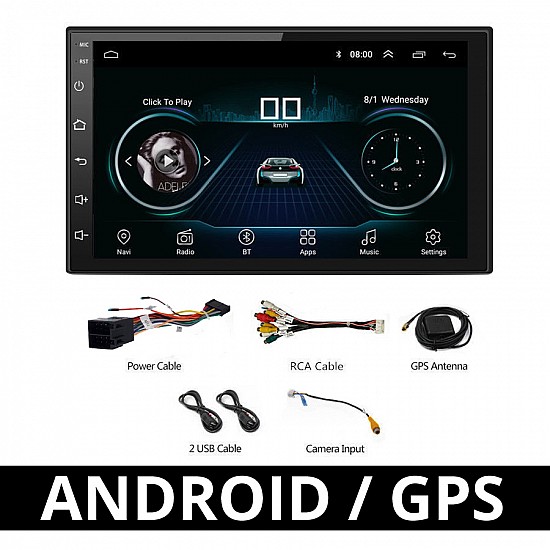Ηχοσύστημα Αυτοκινήτου Universal 2DIN (Bluetooth/USB/AUX/GPS) με Οθόνη Αφής 7"