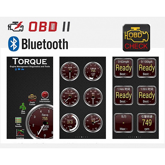 OBD2 Bluetooth Διαγνωστικό Βλαβών Αυτοκινήτου (Torque Auto Scan Tool ELM327 Mini OBDII OBD 2)