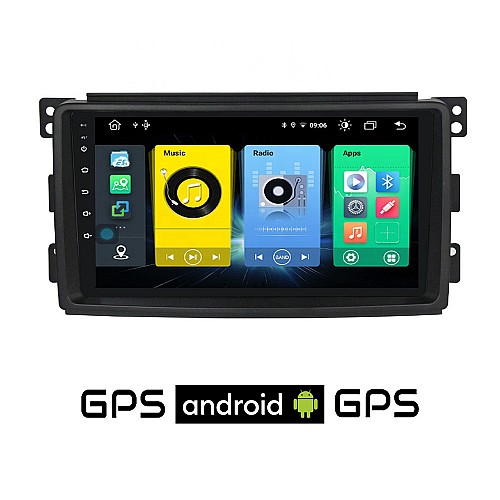 SMART 451 (2007-2010) Android οθόνη αυτοκίνητου με GPS WI-FI (ηχοσύστημα αφής 9" ιντσών OEM Youtube Playstore MP3 USB Radio Bluetooth Mirrorlink fortwo 4x60W εργοστασιακή) SM93