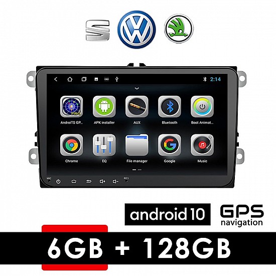 VW SKODA SEAT Android 10 (6GB RAM + 128GB ROM) οθόνη αφής 9" GPS WI-FI (Playstore Youtube Golf V 5 6 Polo Passat Octavia Leon Volkswagen MP3 USB Radio ΟΕΜ Bluetooth ηχοσύστημα αυτοκίνητου OEM Mirrorlink) 9004A6