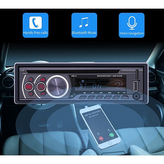 Radio CD DVD MP3 αυτοκινήτου με USB, SD Card και Bluetooth (ανοιχτή ακρόαση, ράδιο, ηχοσύστημα, microSD, 1DIN, OEM, MP3, 1DIN, ραδιόφωνο, 4x60W, universal refurbished) REF54