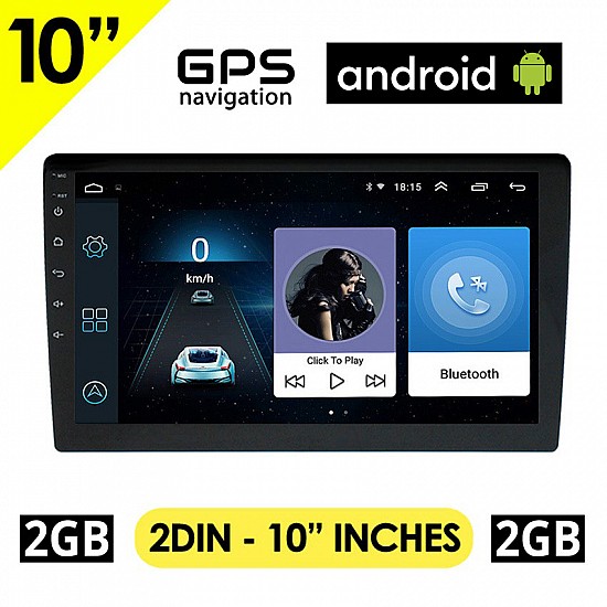 Android 10" ιντσών 2GB οθόνη αυτοκινήτου με GPS (Playstore WI-FI Youtube 2-DIN ηχοσύστημα USB MP3 MP5 Bluetooth Mirrorlink 4x60W Universal) K80322
