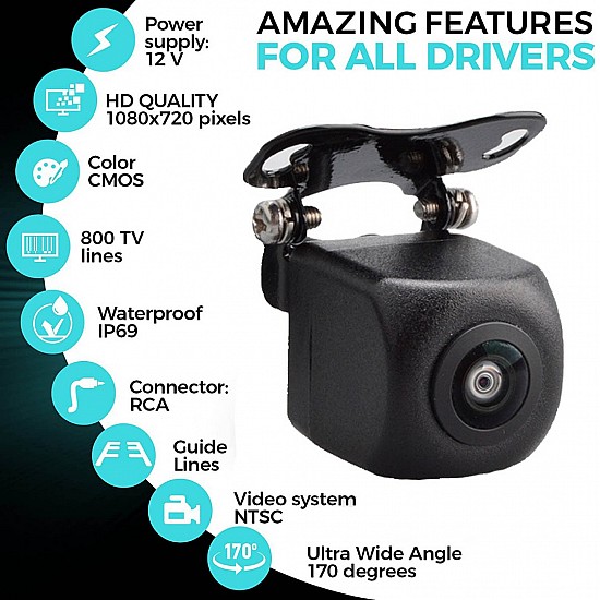 Full High Definition κάμερα οπισθοπορείας αυτοκινήτου (HD υψηλής ανάλυσης Full HD universal)