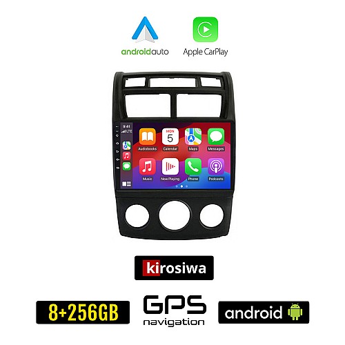 KIROSIWA KIA SPORTAGE (2004-2010) *με χειροκίνητο κλιματισμό Android οθόνη αυτοκίνητου 8GB + 256GB με GPS WI-FI (ηχοσύστημα αφής 9" ιντσών Android Auto Apple Carplay Youtube Playstore MP3 USB Bluetooth Mirrorlink εργοστασιακή 4x60W OEM)