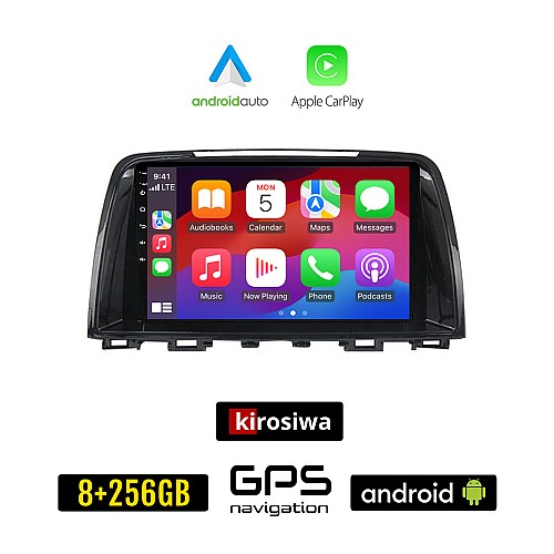 KIROSIWA MAZDA 6 (2012-2017) Android οθόνη αυτοκίνητου 8GB + 256GB με GPS WI-FI (ηχοσύστημα αφής 9" ιντσών OEM Android Auto Apple Carplay Youtube Playstore MP3 USB Radio Bluetooth Mirrorlink εργοστασιακή, 4x60W, AUX)