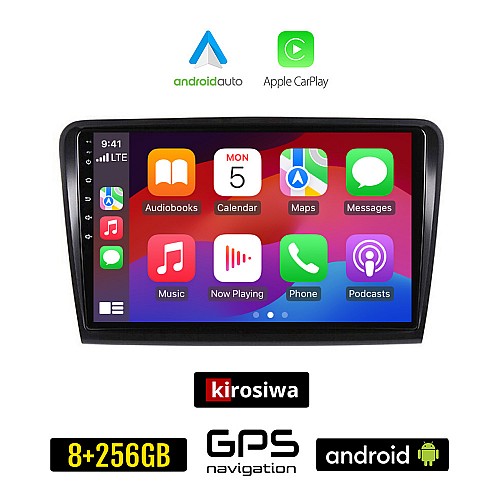 KIROSIWA SKODA SUPERB (2008 - 2015) Android οθόνη αυτοκίνητου 8GB + 256GB με GPS WI-FI (ηχοσύστημα αφής 10" ιντσών Android Auto Apple Carplay Youtube Playstore MP3 USB Radio Bluetooth Mirrorlink εργοστασιακή, 4x60W, AUX)