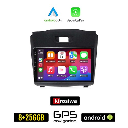 KIROSIWA ISUZU D-MAX (2012 - 2020) Android οθόνη αυτοκίνητου 8GB + 256GB με GPS WI-FI (ηχοσύστημα αφής 9" ιντσών OEM Android Auto Apple Carplay Youtube Playstore MP3 USB Radio Bluetooth Mirrorlink εργοστασιακή, 4x60W, AUX)