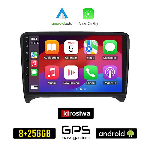 KIROSIWA AUDI TT (2007 - 2015) Android οθόνη αυτοκίνητου 8GB + 256GB με GPS WI-FI (ηχοσύστημα αφής 9" ιντσών OEM Android Auto Apple Carplay Youtube Playstore MP3 USB Radio Bluetooth Mirrorlink εργοστασιακή, 4x60W, AUX)