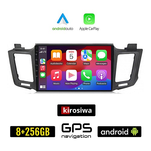 KIROSIWA TOYOTA RAV4 (2013 - 2019) Android οθόνη αυτοκίνητου 8GB + 256GB με GPS WI-FI (ηχοσύστημα αφής 10" ιντσών OEM Android Auto Apple Carplay RAV 4 Youtube Playstore MP3 USB Radio Bluetooth Mirrorlink εργοστασιακή, 4 x 60W)