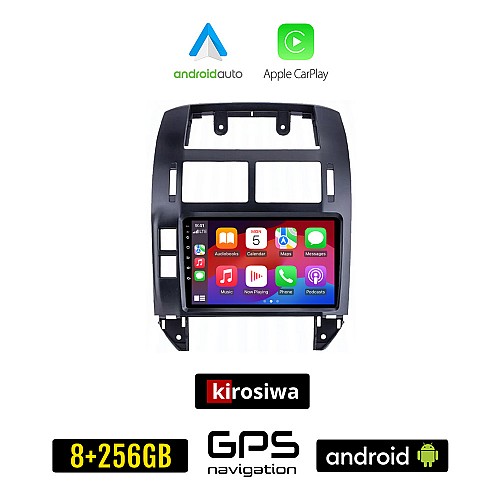 KIROSIWA VOLKSWAGEN VW POLO (2002-2009) Android οθόνη αυτοκίνητου 8GB + 256GB με GPS WI-FI (ηχοσύστημα αφής 9" ιντσών OEM Android Auto Apple Carplay Youtube Playstore MP3 USB Radio Bluetooth Mirrorlink, 4x60W, AUX)